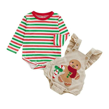 Striped Gingerbread Baby Set