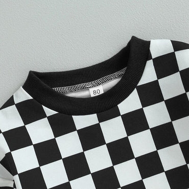 Long Sleeve Checkered Toddler Set