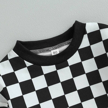 Long Sleeve Checkered Toddler Set