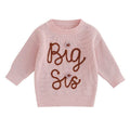 Big Sis Knitted Toddler Sweater Pink 3-6 M 
