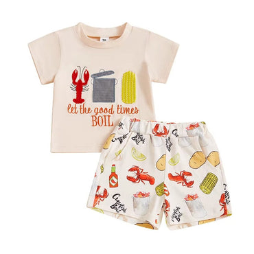 Short Sleeve Crawfish Boil Fun Baby Set