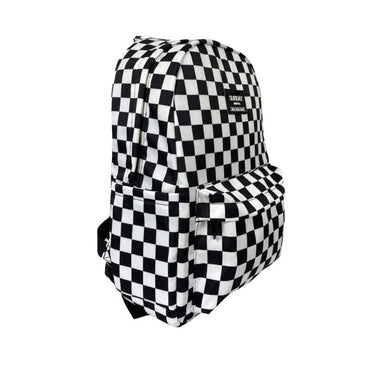 Full Size Black & White Checkered Backpack