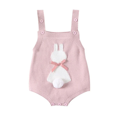 Pink Bunny Knitted Baby Romper