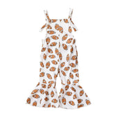 Football Flared Toddler Jumpsuit White 9-12 M