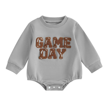 Long Sleeve Game Day Baby Bodysuit Gray 0-3 M