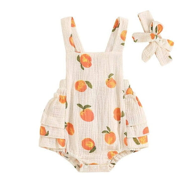Sleeveless Peach Baby Romper