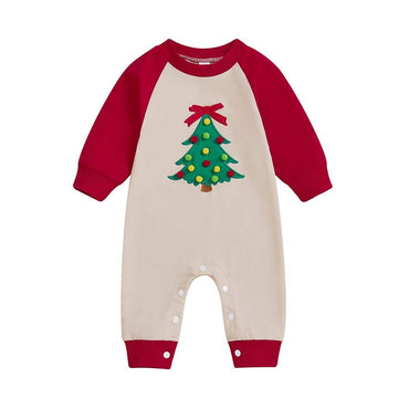 Long Sleeve Christmas Tree Baby Jumpsuit