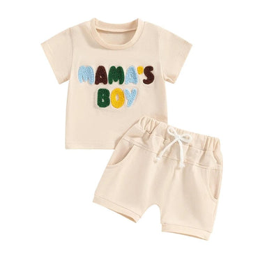 Short Sleeve Mama's Boy Baby Set Sets The Trendy Toddlers 