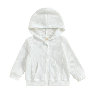 Solid Zip-Up Toddler Hoodie White 12-18 M