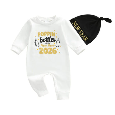 Long Sleeve New Year 2026 Baby Jumpsuit