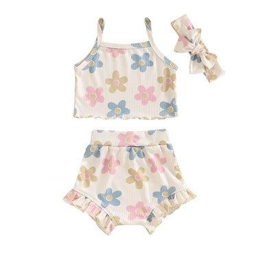 Sleeveless Floral Baby Set