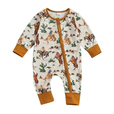 Wild West Zipped Baby Jumpsuit