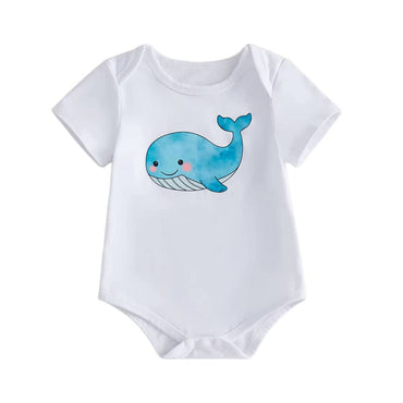 Short Sleeve Whale Baby Bodysuit