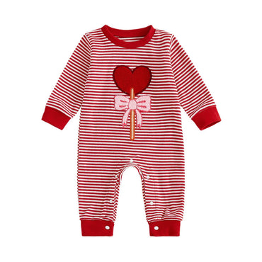 Long Sleeve Striped Lollipop Baby Jumpsuit
