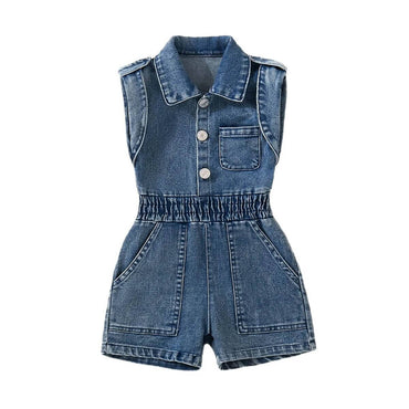 Sleeveless Denim Toddler Romper