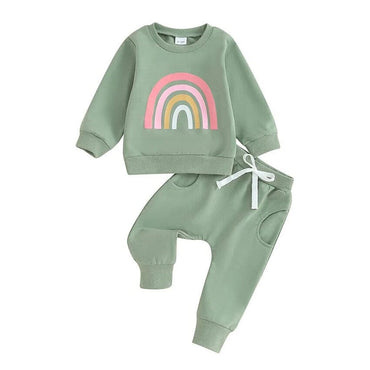 Solid Rainbow Baby Set Green 3-6 M