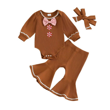 Long Sleeve Gingerbread Flared Baby Set