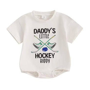 Daddy's Little Hockey Buddy Baby Bodysuit