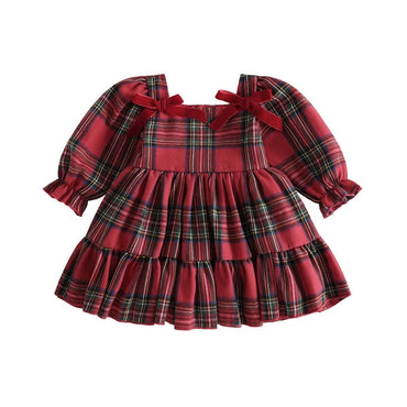 Long Sleeve Christmas Plaid Toddler Dress Dresses The Trendy Toddlers