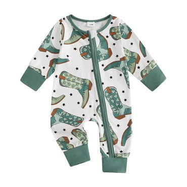 St. Patrick's Day Cowboy Zipped Baby Jumpsuit