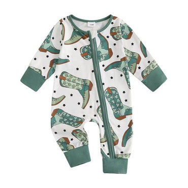 St. Patrick's Day Cowboy Zipped Baby Jumpsuit