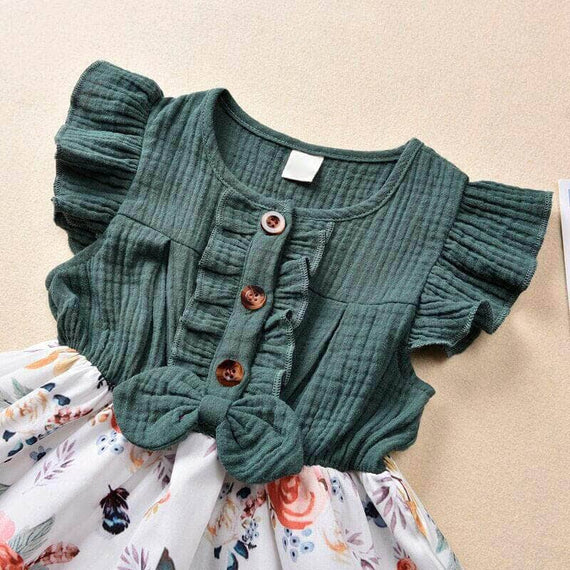 Floral Ruffled Toddler Dress