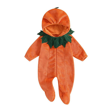 Long Sleeve Pumpkin Hooded Baby Costume