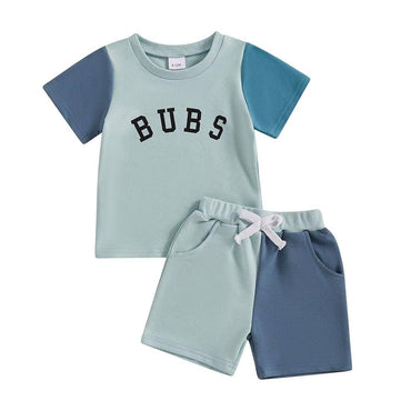 Short Sleeve Bubs Toddler Set Blue 9-12 M