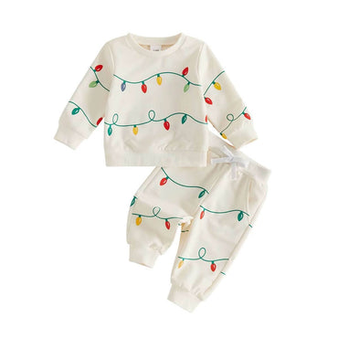 Long Sleeve Holiday Lights Baby Set Sets The Trendy Toddlers
