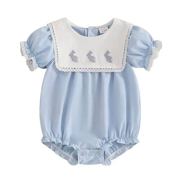 Vintage Blue Easter Baby Romper