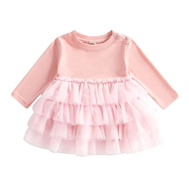 Solid Tulle Toddler Dress Pink 9-12 M