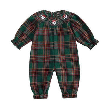 Christmas Vintage Plaid Baby Jumpsuit