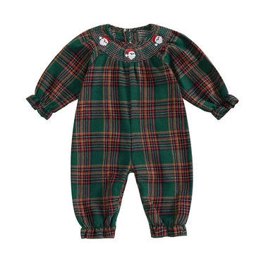 Christmas Vintage Plaid Baby Jumpsuit