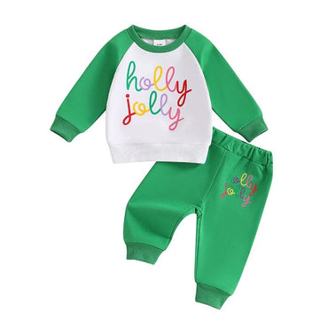 Long Sleeve Holly Jolly Baby Set Green 3-6 M