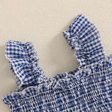 Colorful Plaid Smocked Toddler Dress