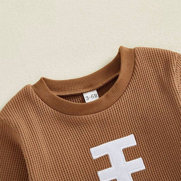 Long Sleeve Football Waffle Baby Bodysuit
