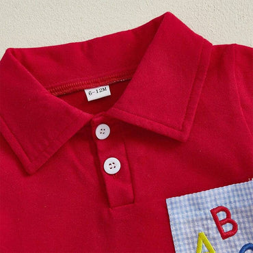 Short Sleeve Red Polo Toddler Set