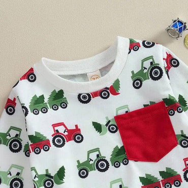 Festive Tractor Tidings Baby Set