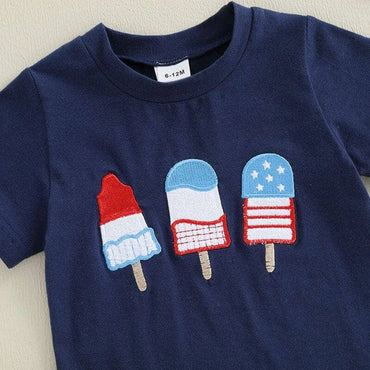 Short Sleeve Popsicle Plaid Toddler Set