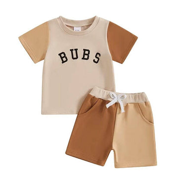 Short Sleeve Bubs Toddler Set Beige 9-12 M