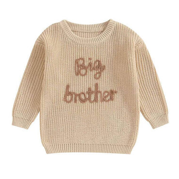 Big Brother Knitted Toddler Sweater Khaki 12-18 M 