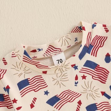 Short Sleeve Independence Day Baby Set