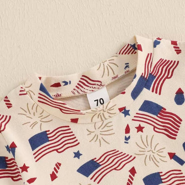 Short Sleeve Independence Day Baby Set
