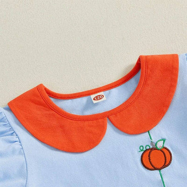 Puff Sleeve Collar Halloween Toddler Dress