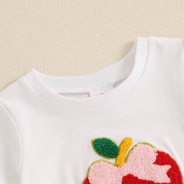 Short Sleeve Apple Skirt Toddler Set