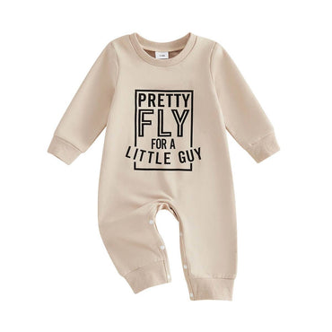 Pretty Fly For A Little Guy Baby Jumpsuit Beige 0-3 M