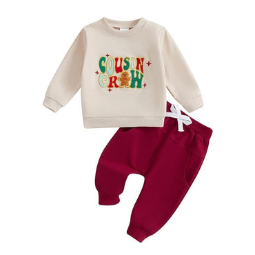 Cousin Crew Christmas Toddler Set Beige 3-6 M