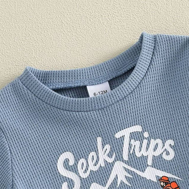 Short Sleeve Seek Trips Waffle Toddler Set