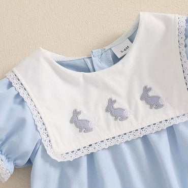 Vintage Blue Easter Baby Romper