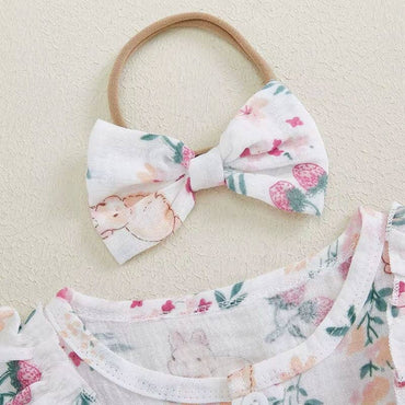 Long Sleeve Floral Bunny Baby Romper